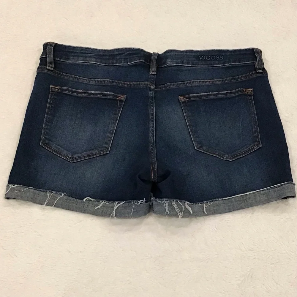 Vigoss 31 (US 12) Marley Denim Women’s Shorts Mid Rise Distressed Stretch Cuffed